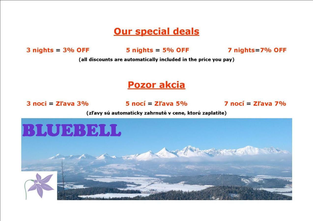 Apartmán Bluebell Mengusovce Exteriér fotografie